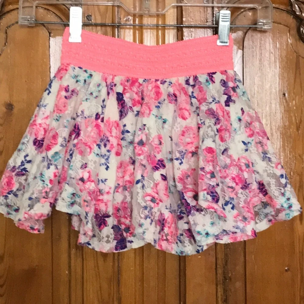 Justice Flouncy Flower Skater Skirt